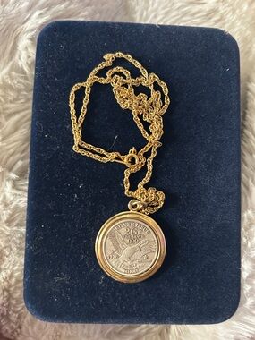 3/$20 Gold-Tone Coin Pendant Necklace for Women